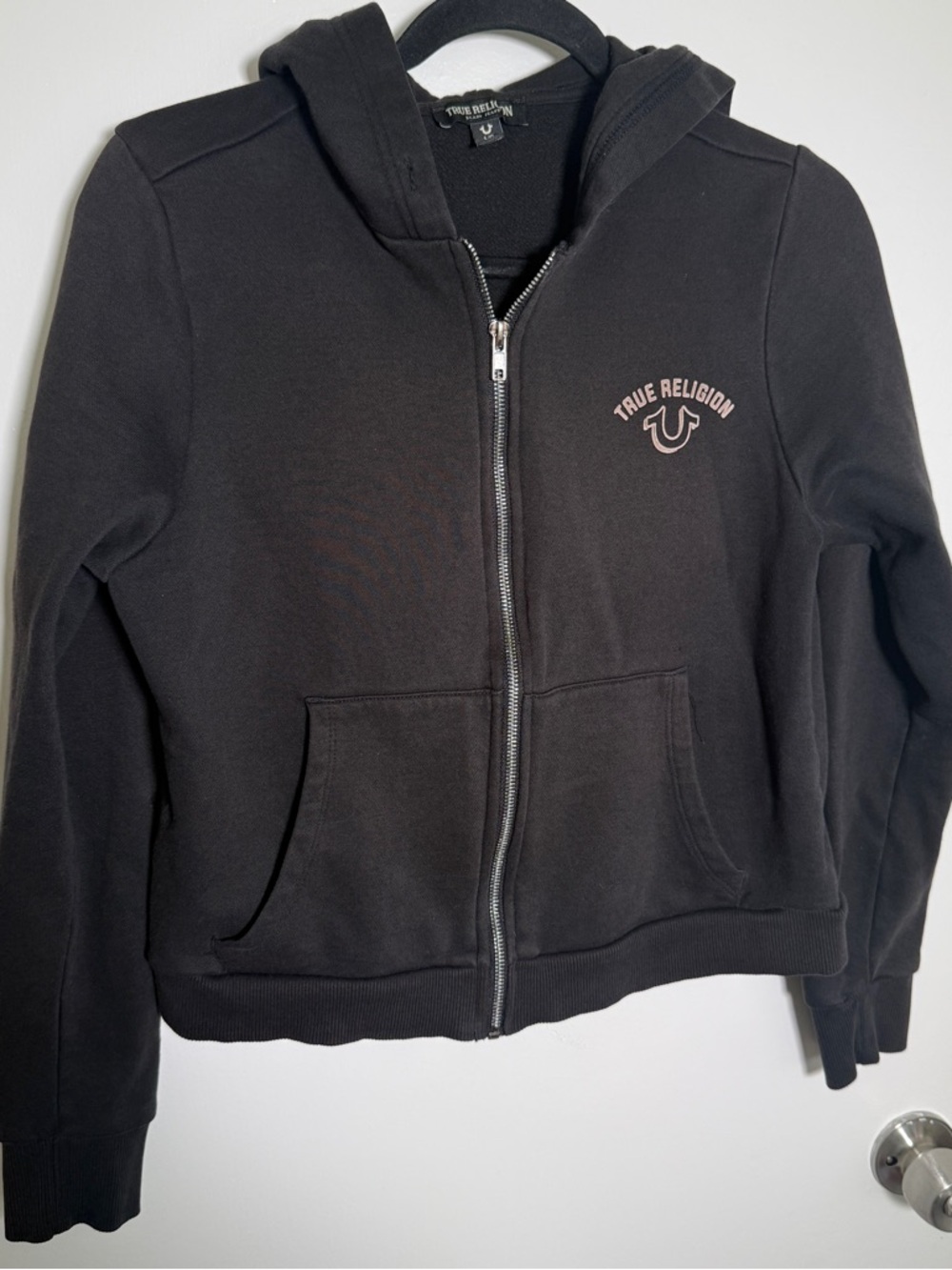 True Religion Kids Black Full Zip-Up Hoodie Large 14/16